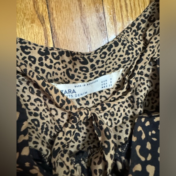 Zara Women's long sleeve dress Multicolor cheetah pattern SAME DAY SHIP - Picture 3 of 4